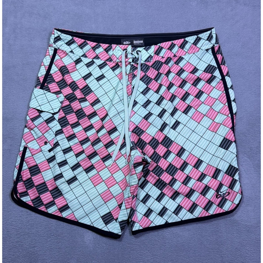 Nike 6.0 Board Shorts Mens 36 Pink Aqua Geometric Surf Swim Trunks Gorpcore